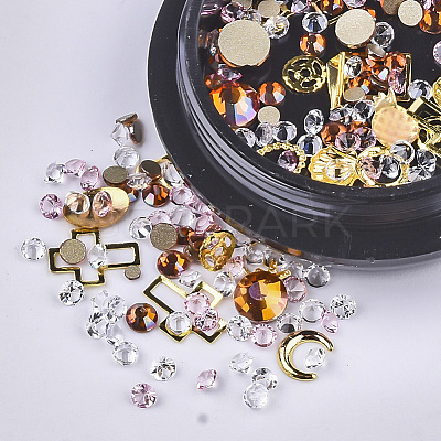 Brass & Rhinestone Cabochons MRMJ-T016-06E-1