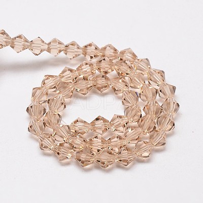 Imitate Austrian Crystal Bicone Glass Beads Strands GLAA-F029-4x4mm-12-1