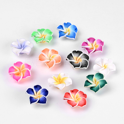 Handmade Polymer Clay 3D Flower Plumeria Beads CLAY-Q192-20mm-M-1