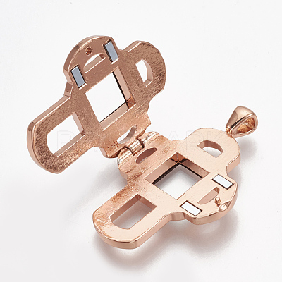 Alloy Magnetic Locket Big Pendants PALLOY-T052-08RG-1