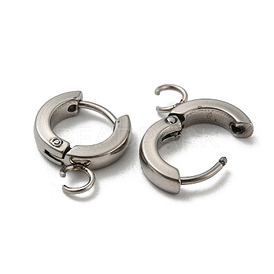 Tarnish Resistant 201 Stainless Steel Huggie Hoop Earrings Findings STAS-A167-01I-P-1