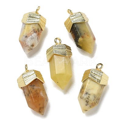 Natural Yellow Opal Faceted Pendants G-G181-03G-06-1