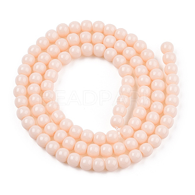 Opaque Solid Color Glass Beads Strands GLAA-T032-P4mm-09-1