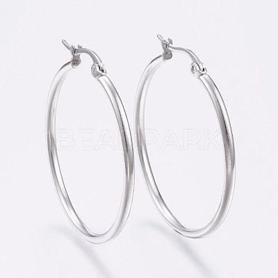 Tarnish Resistant 304 Stainless Steel Big Hoop Earrings EJEW-F105-07P-1