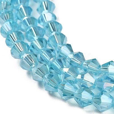 Transparent Electroplate Glass Beads Strands EGLA-A039-T3mm-B20-1