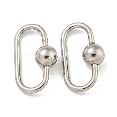 Non-Tarnish 304 Stainless Steel Screw Carabiner Lock Charms STAS-C092-03B-P-1