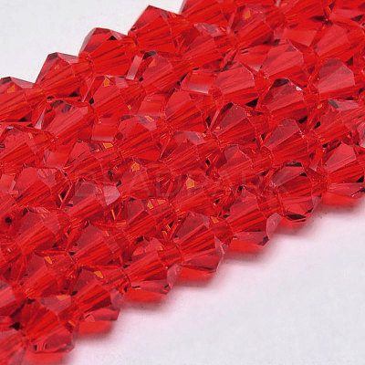 Imitate Austrian Crystal Bicone Glass Beads Strands GLAA-F029-6x6mm-14-1