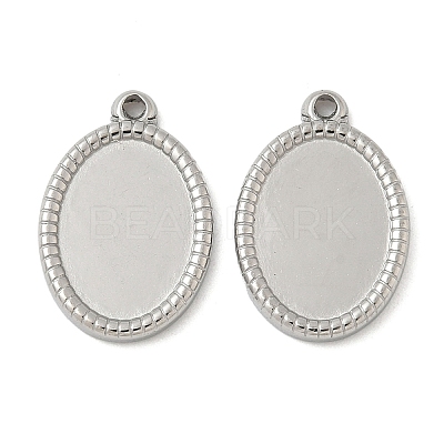 304 Stainless Steel Pendant Cabochon Settings STAS-D127-18B-P-1