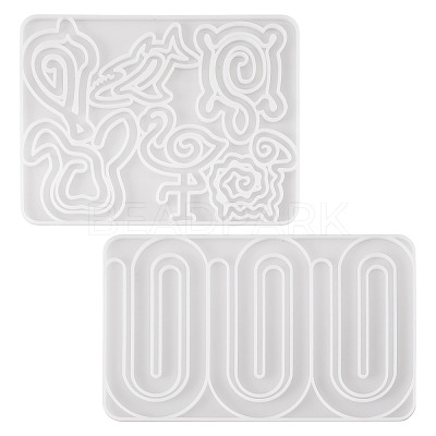 2Pcs 2 Styles Silicone Bookmark Molds DIY-TA0015-10-1