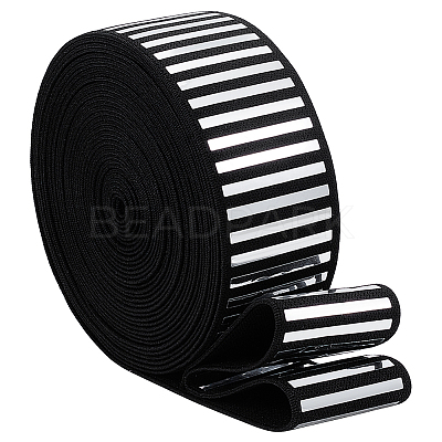 5 Yards Flat Nylon Hot Stamping Striped Elastic Wide Cord OCOR-BC0007-92A-1