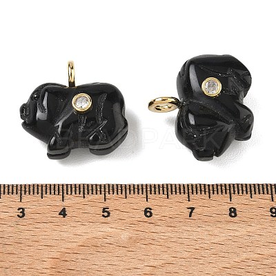 Natural Obsidian Carved Pendants GG-CBA105B-03H-G-1