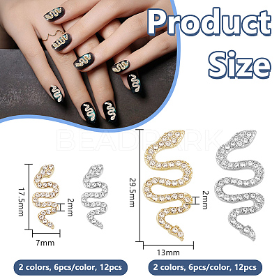 24Pcs 4 Styles Alloy Rhinestone Cabochons MRMJ-OC0004-10-1