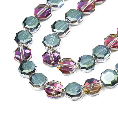 Electroplate Translucent Glass Beads Strands EGLA-N002-27-D02-1