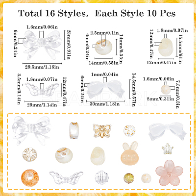 Mixed Styles Acrylic Beads OACR-SC0001-42-1