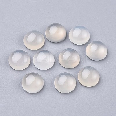 Natural White Agate Cabochons G-P393-R62-12MM-1
