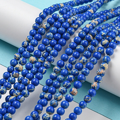 Synthetic Imperial Jasper Dyed Beads Strands G-D077-A01-02A-1