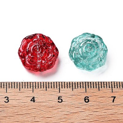 Spray Painted Transparent Glass Beads GLAA-D038-01A-1