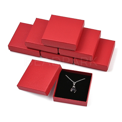 6Pcs Square Cardboard Necklace Box CBOX-YW0001-05B-1