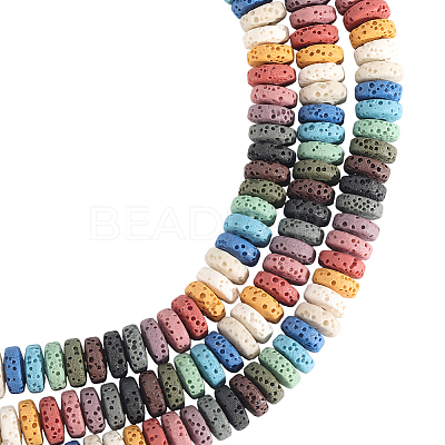 4 Strands Natural Lava Rock Beads Strands G-LT0001-01B-1