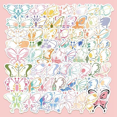 PVC Self Adhesive Butterfly Sticker Labels STIC-PW0015-13-1