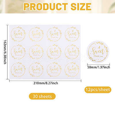 30 Sheets Plastic Self-adhesive Stickers STIC-CA0001-04-1