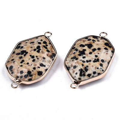 Natural Dalmatian Jasper Links Connectors G-T131-48G-04-1