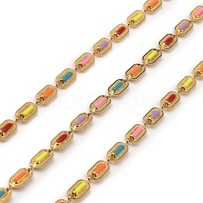 Enamel Oval Link Chains CHS-G028-19G-1