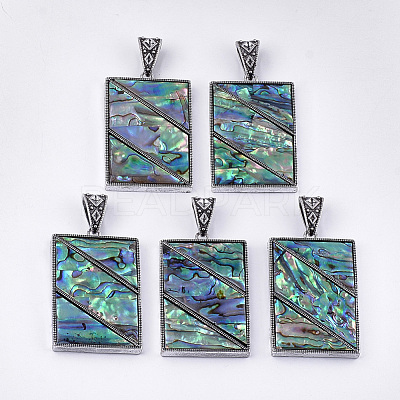 Abalone Shell/Paua Shell Big Pendants RESI-S376-08-1