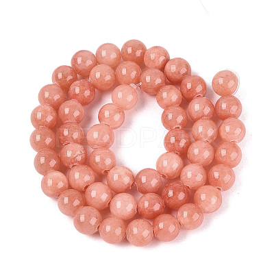 Natural Dyed Yellow Jade Gemstone Bead Strands G-R271-8mm-Y31-1