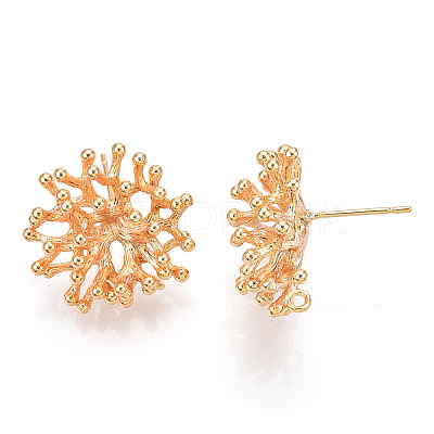Brass Stud Earring Findings KK-T038-494G-1