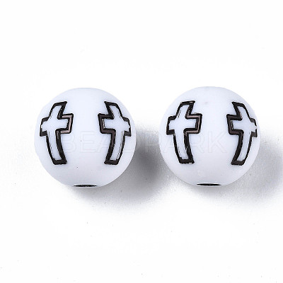 Opaque Acrylic Beads X-SACR-S273-38-A01-1