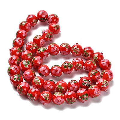 Handmade Lampwork Bumpy Beads Strands LAMP-A005-01B-1