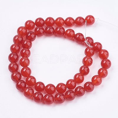 Natural White Jade Bead Strands X-G-R165-8mm-15-1