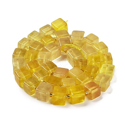 Natural Yellow Fluorite Beads Strands G-G053-B07-01-1