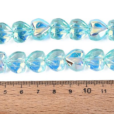 Electroplate Transparent Glass Beads Strands EGLA-N056-01A-03-1