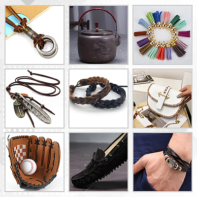 Flat Cowhide Leather Jewelry Cord LC-GF0001-10A-04-1