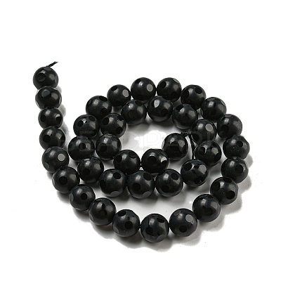 Natural Black Onyx Round Bead Strands X-G-L271-02-10mm-1