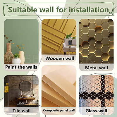 2Pcs Mirror Wall Stickers DIY-CN0001-97-1