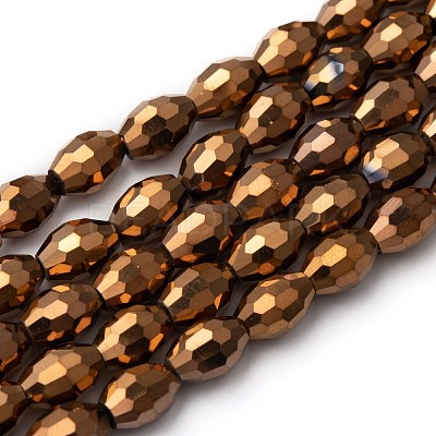 Electroplate Glass Beads GC881Y-4-1