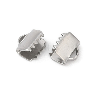 304 Stainless Steel Ribbon Crimp Ends STAS-E471-05H-P-1