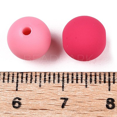 Rubberized Style Imitated Silicone Acrylic Beads MACR-T048-01C-15-1