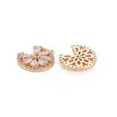 Brass Micro Pave Cubic Zirconia Charms KK-S364-269D-1