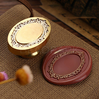 Golden Plated Wax Seal Brass Stamp Head AJEW-C031-01A-1