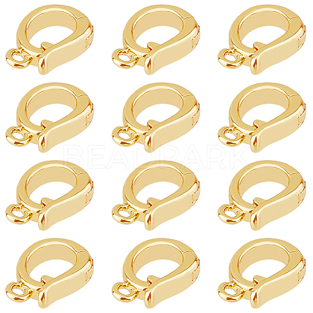 HOBBIESAY 12Pcs Brass Fold Over Clasps KK-HY0003-52-1