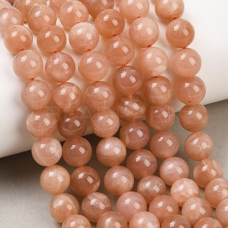 Natural Sunstone Beads Strands G-G342-A03-9mm-1