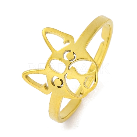 201 Stainless Steel Adjustable Ring for Women RJEW-D082-01A-1