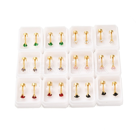 Square Glass Ear Fake Plugs EJEW-H105-24G-A-1