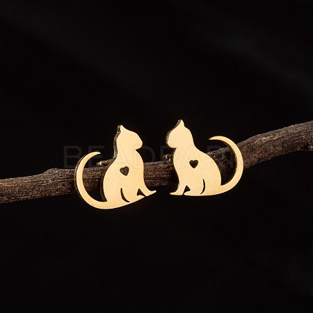 Stainless Steel Small Animal Stud Earrings for Women PW-WG5B49B-26-1