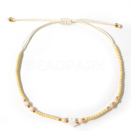 Adjustable Glass Seed Beads Braided Bead Bracelets IF7120-5-1
