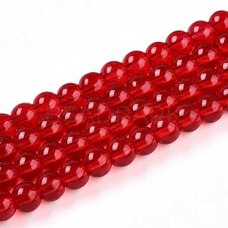 Baking Paint Transparent Glass Beads Strands DGLA-N006-6mm-10-1